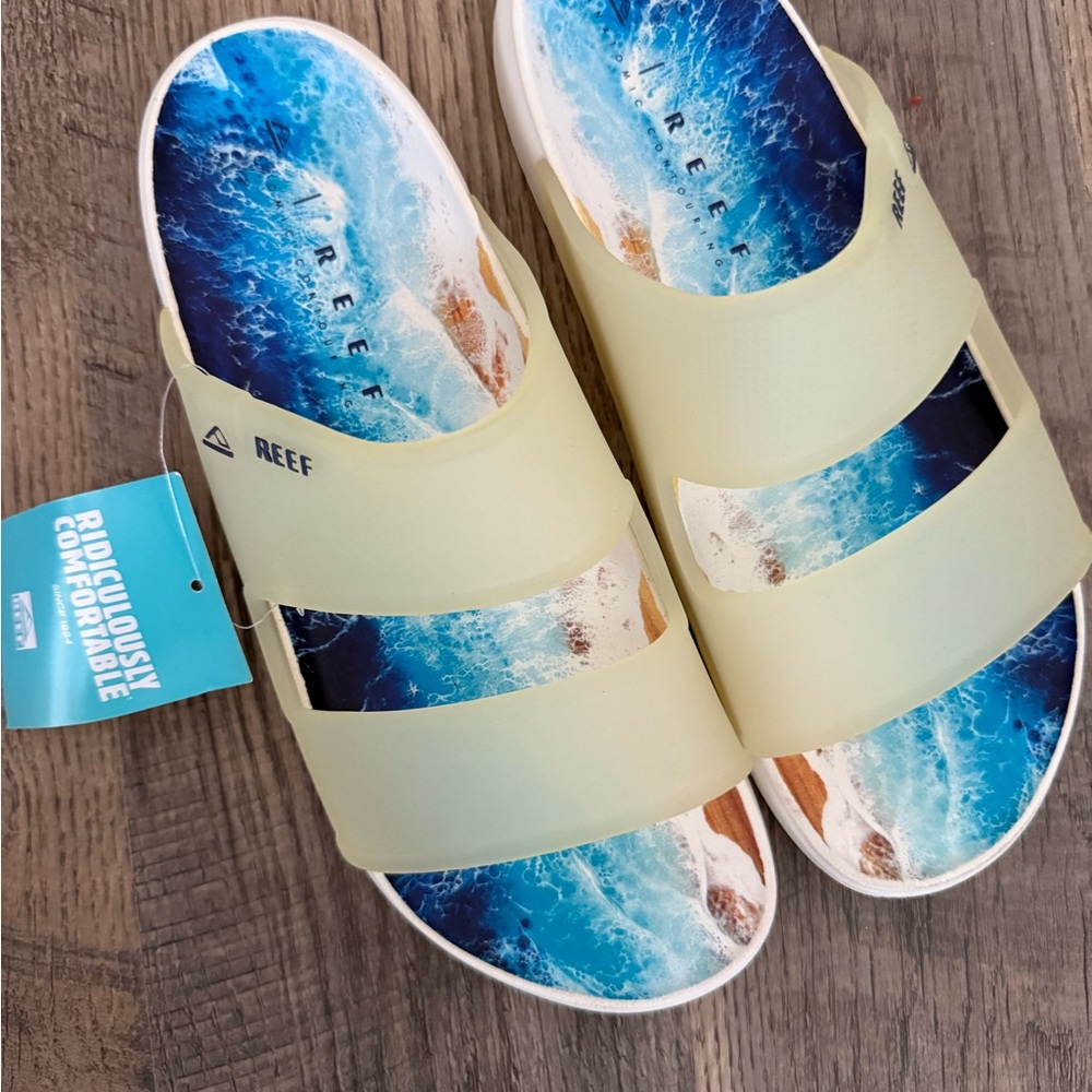 Reef Sandals Rusted Indigo Artist Series Slides (Kelly Duffy) - Picture 7 of 7